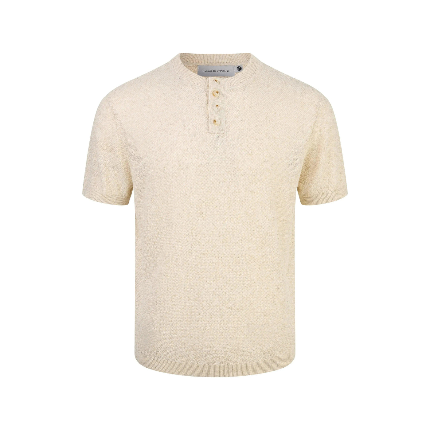 Breathable Knit Henley T-Shirt
