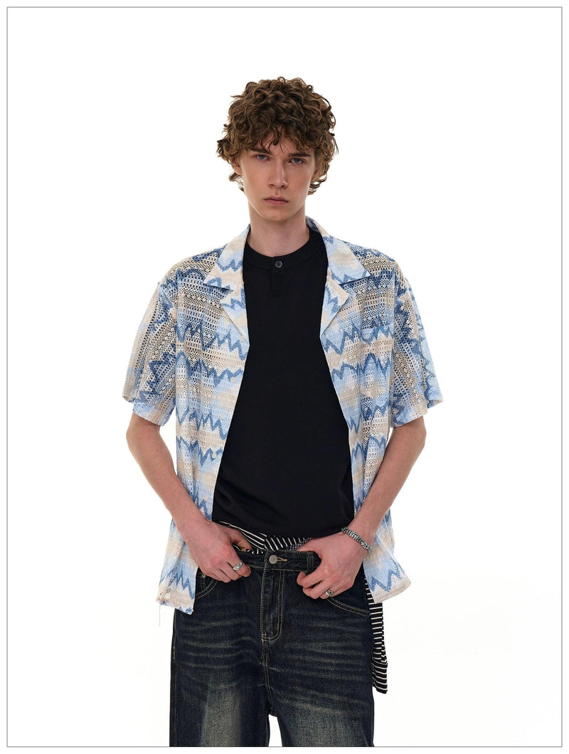 Zigzag Pattern Knit Shirt