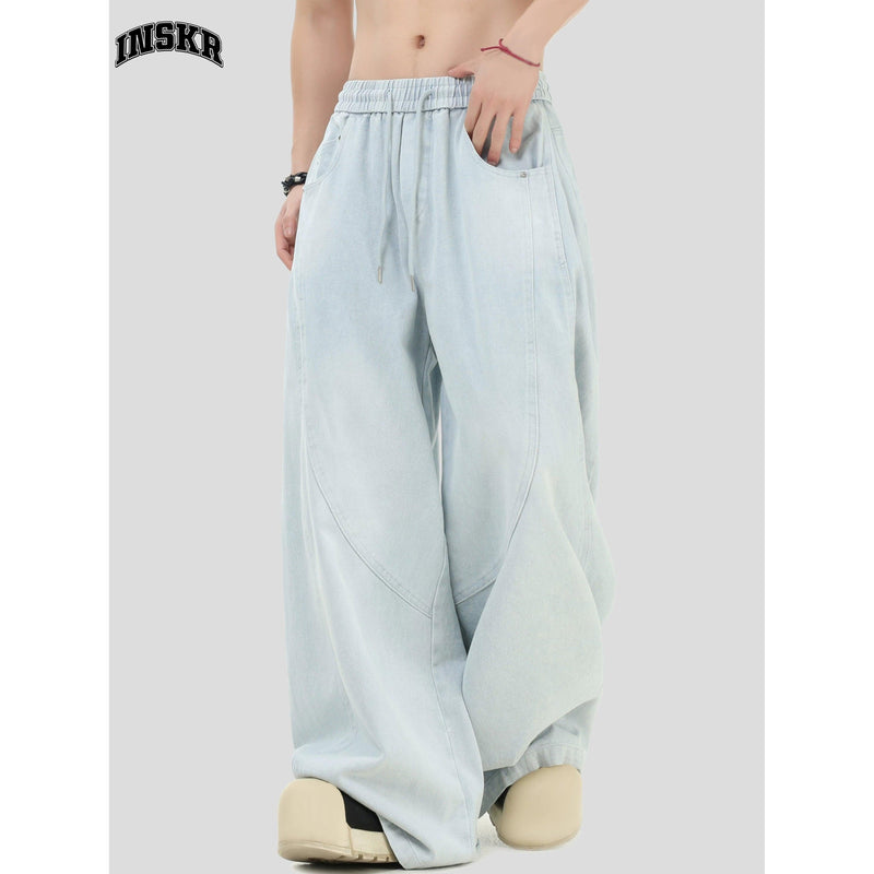 Gartered Washed Drawstring Jeans