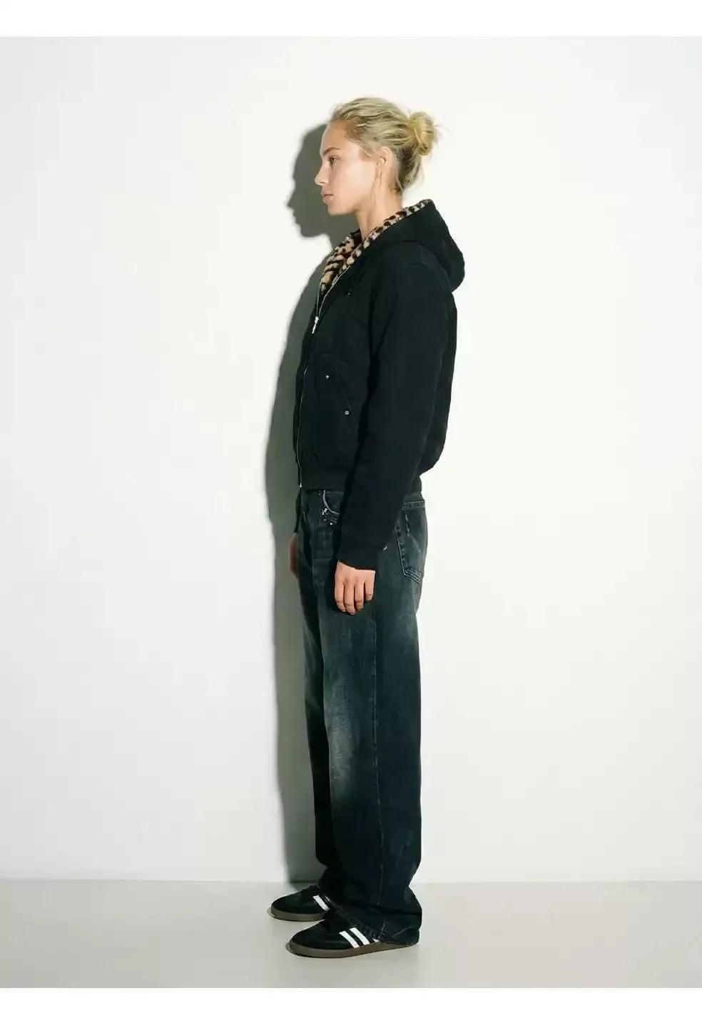 Reversible Fleece Zipped Hooded Jacket