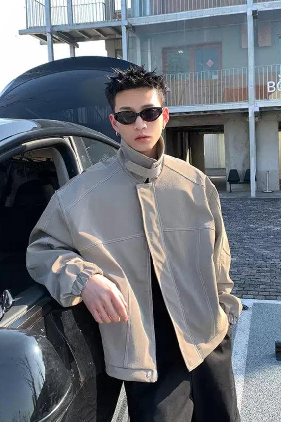 Snap Buttons Neck Strap Jacket