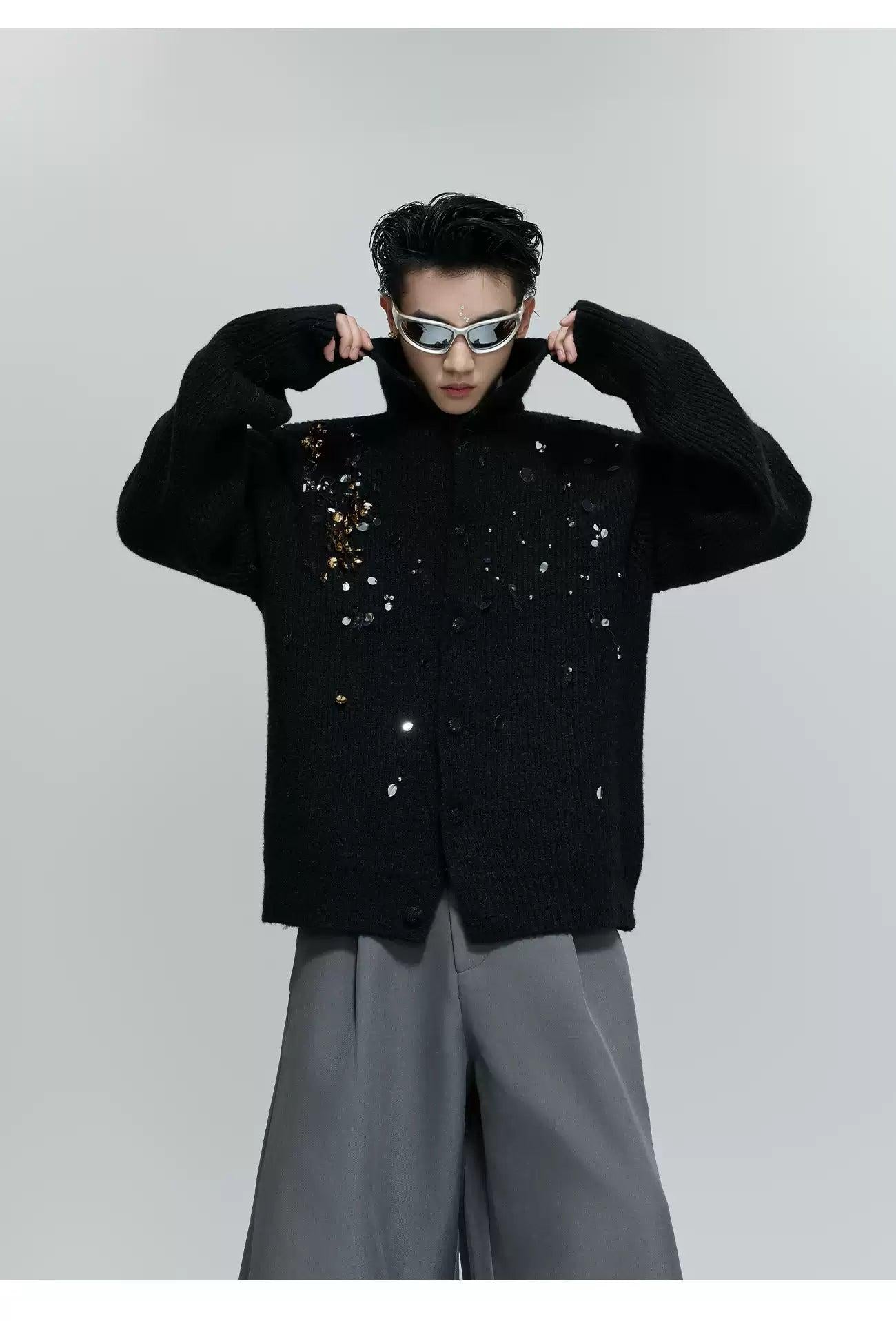 Assorted Details Buttoned Sweater