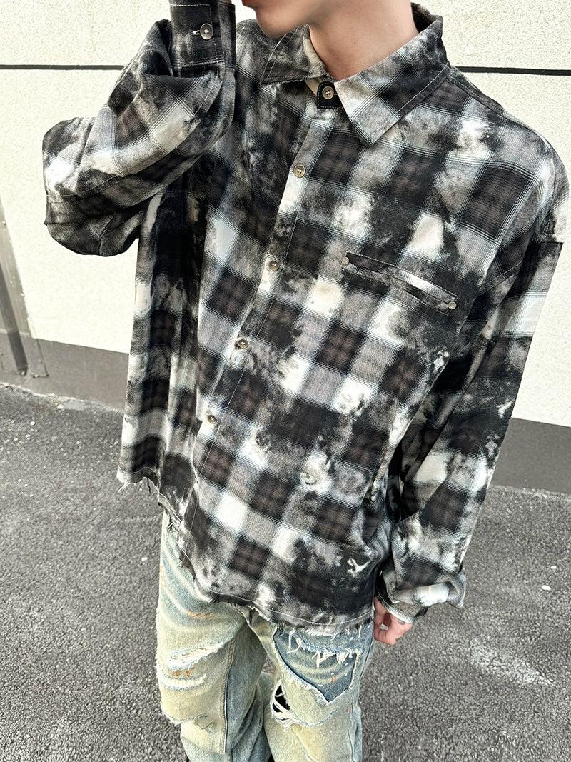 Ink Washed Checkered Shirt