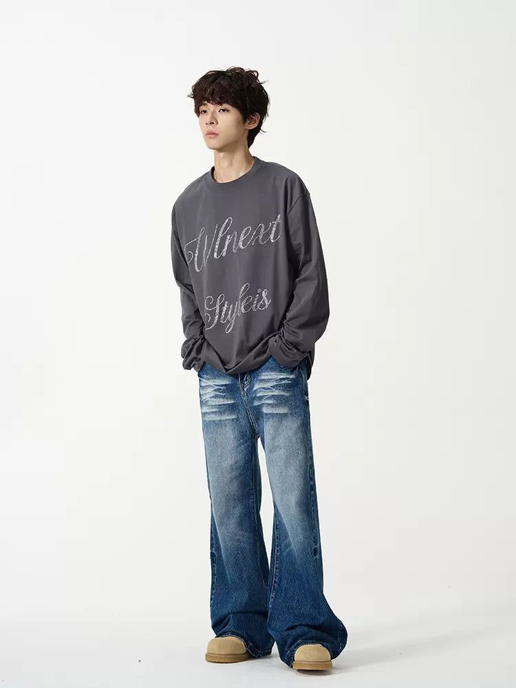 Whiskers Emphasis Faded Jeans