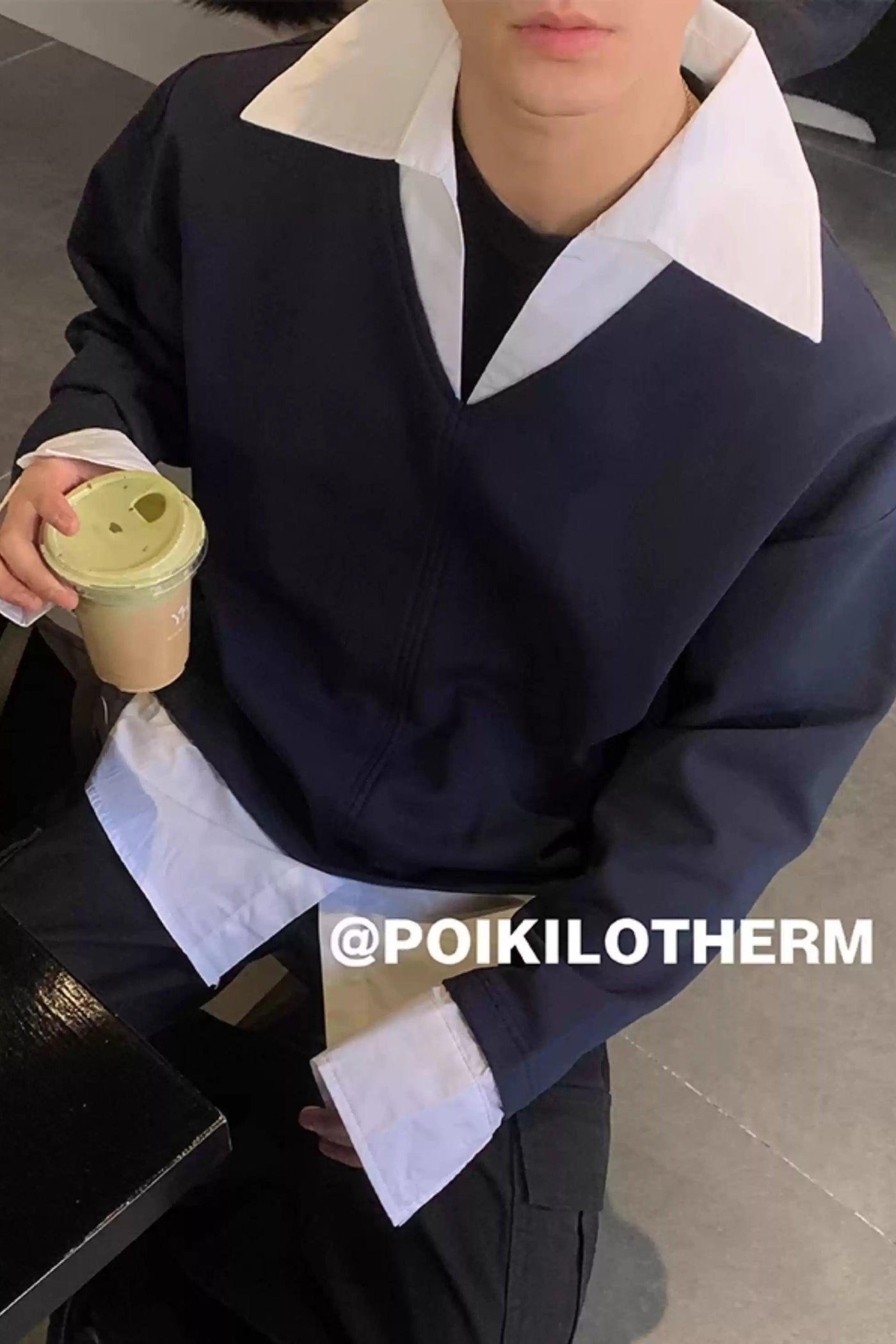 Layered Shirt Long Sleeve Polo