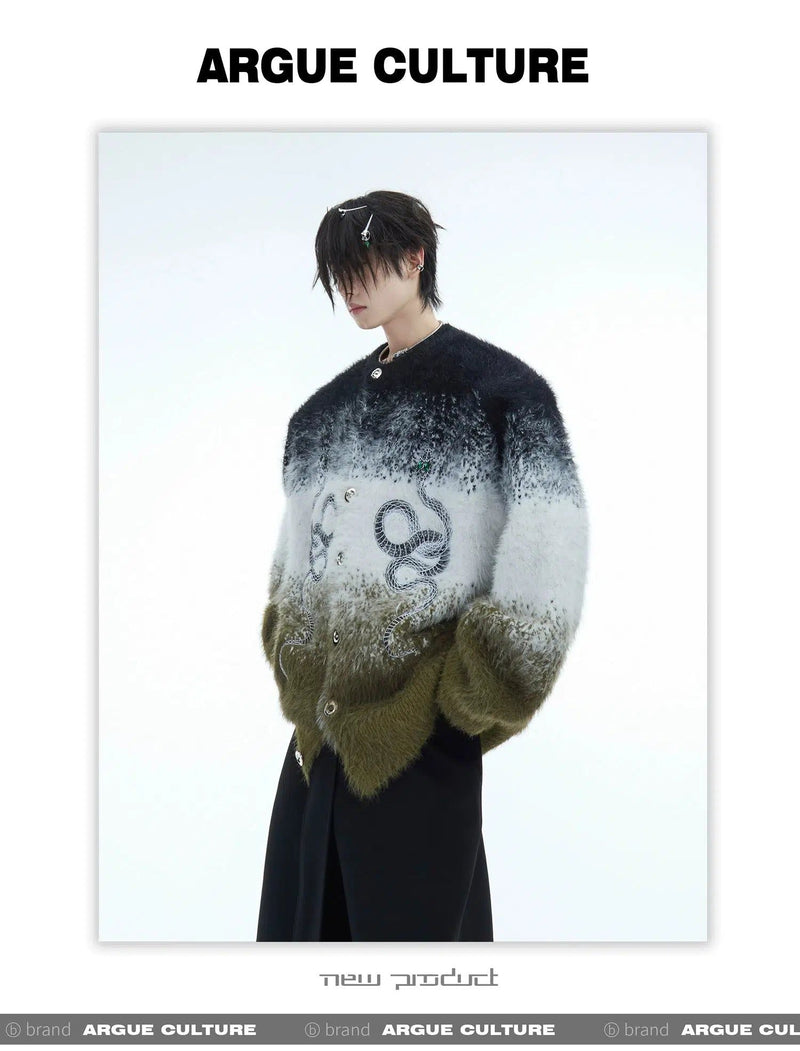 Year Snake Gradient Fuzzy Sweater