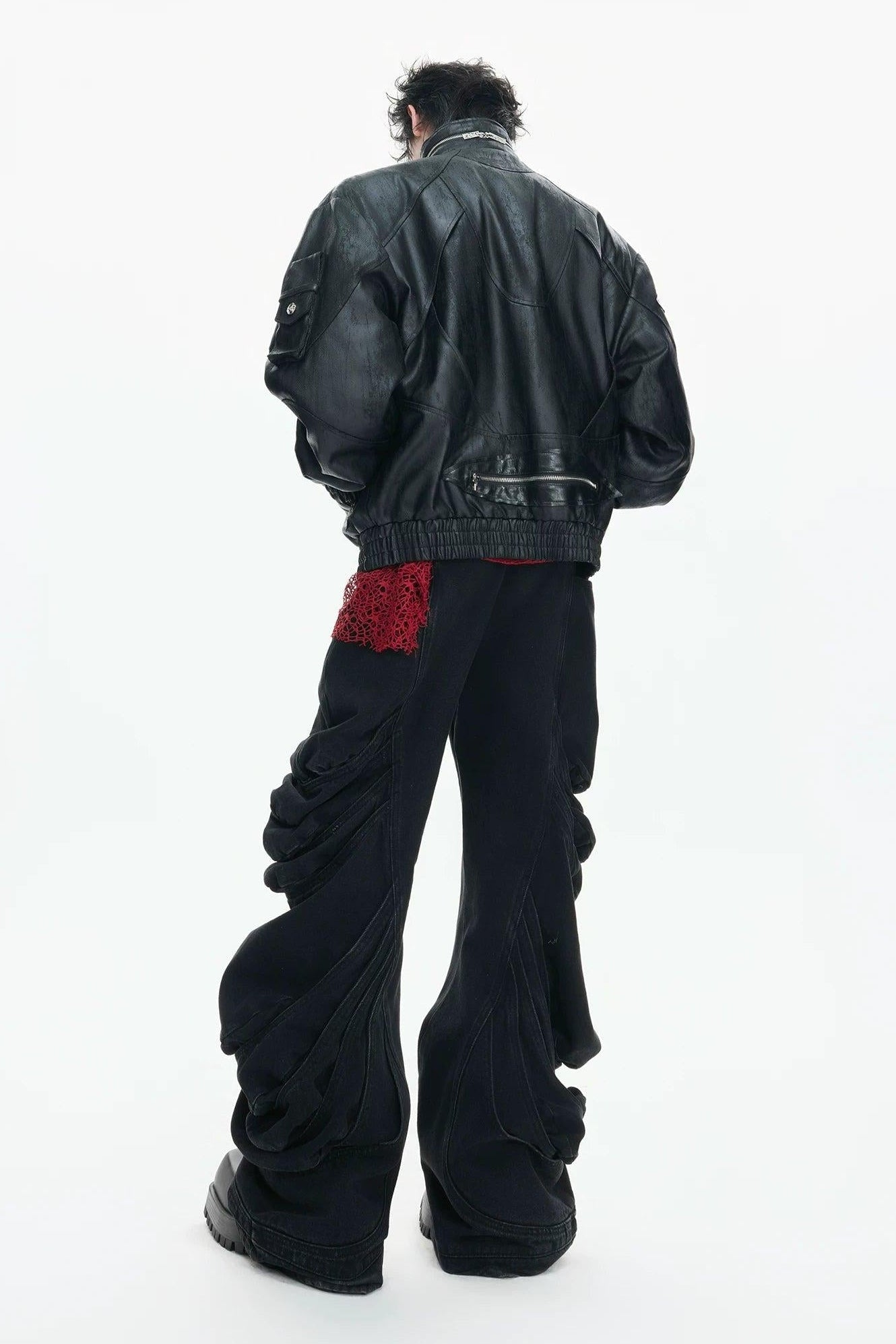 Grunge Pleat Detail Jeans