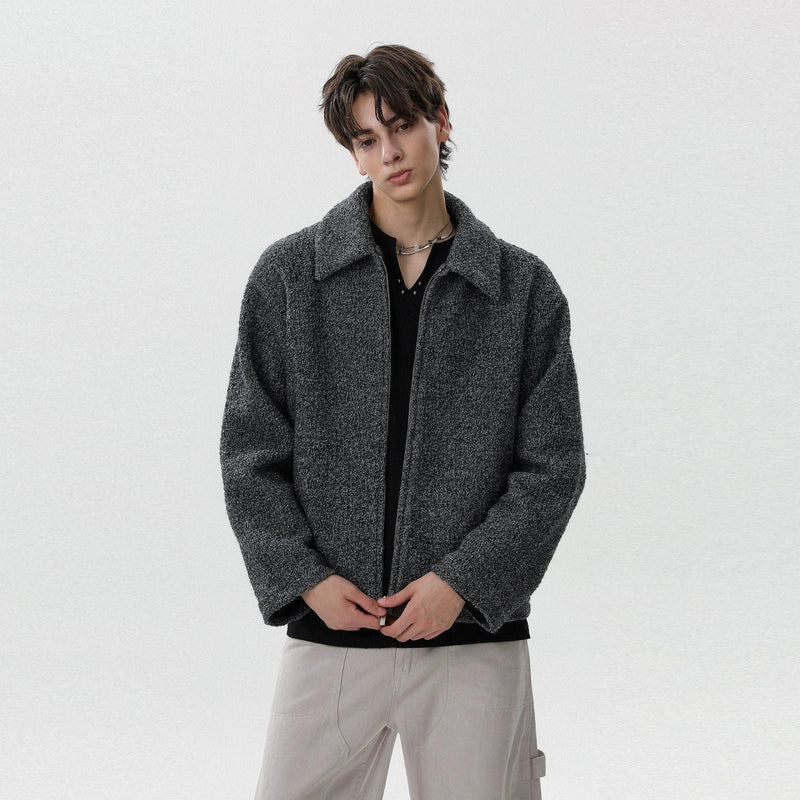 Fuzzy Textured Zip-Up Jacket