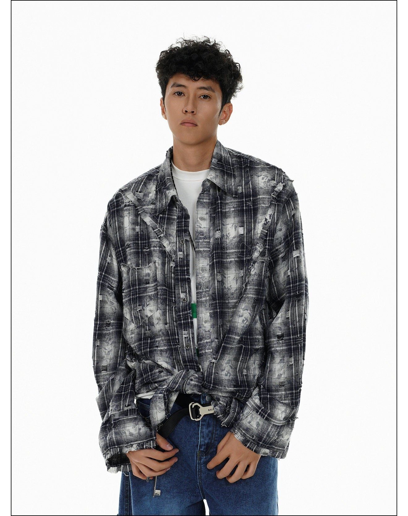 Plaid Multi-Detail Buttoned Shirt