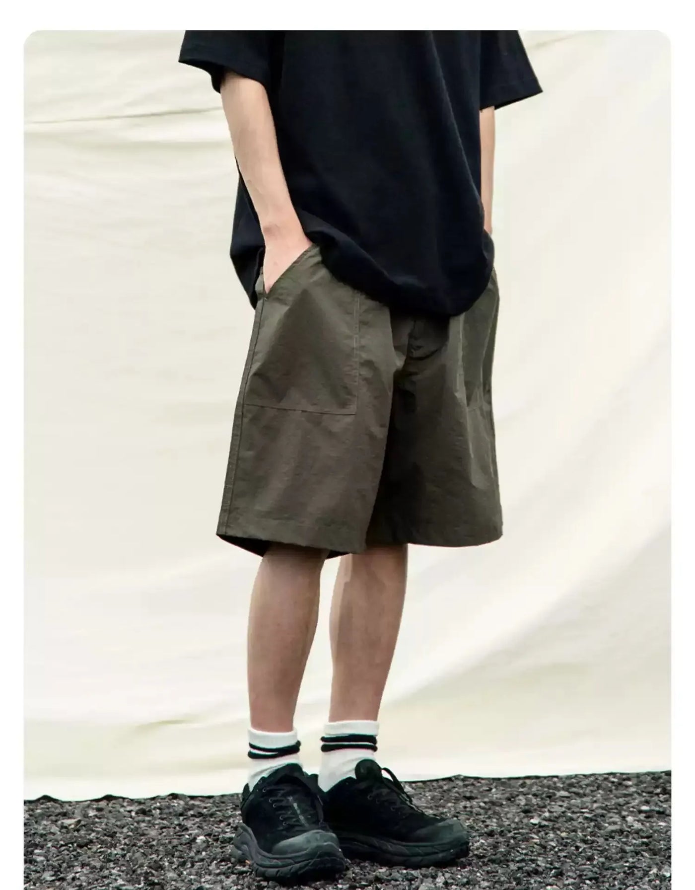 Drawstring Sports Relaxed Fit Shorts