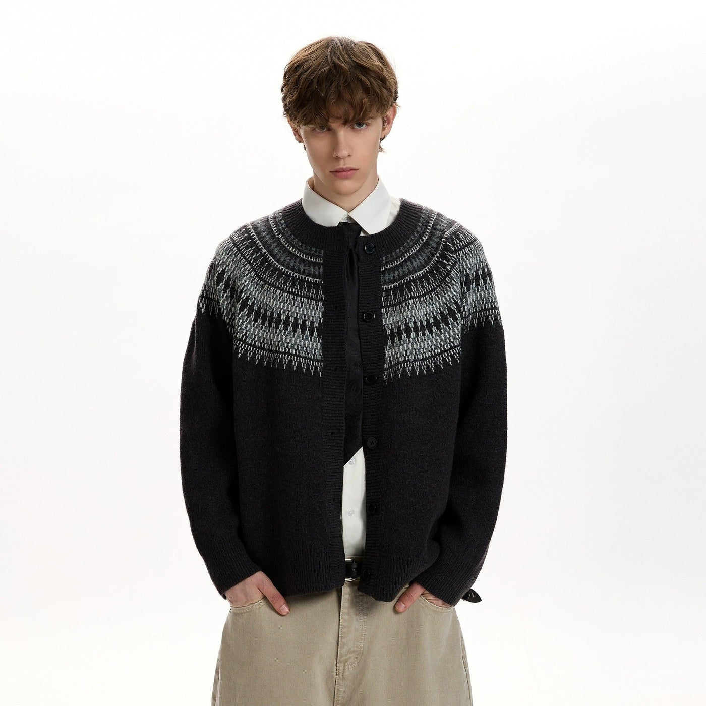 Patterned Knit Cardigan