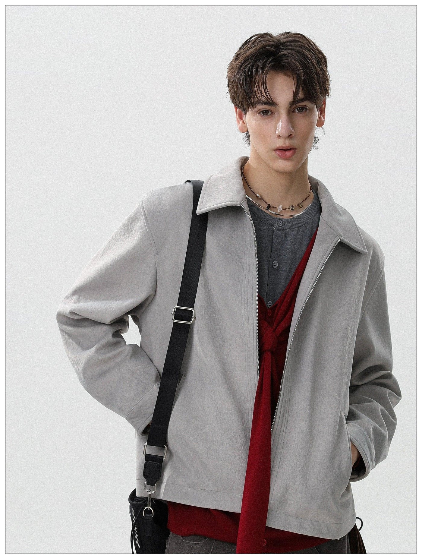 Brushed Textured Zip-Up Jacket