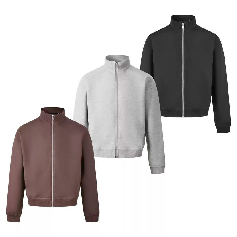 Solid Color Zip-Up Jacket