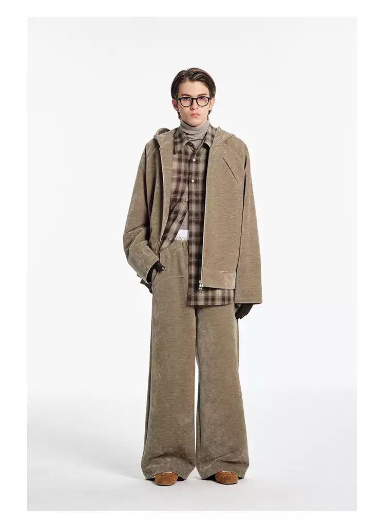 Textured Casual Hooded Jacket