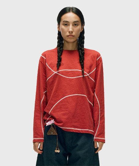 Contrast Coverstitched Long Sleeve T-Shirt