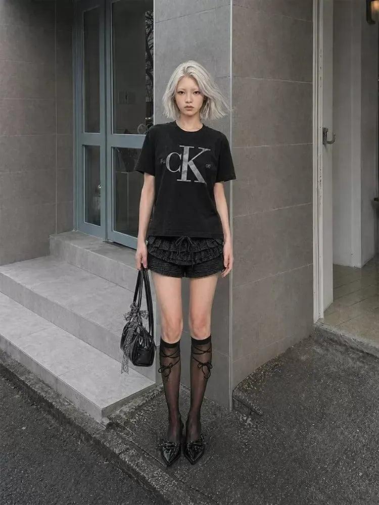 Washed Slogan Print T-Shirt