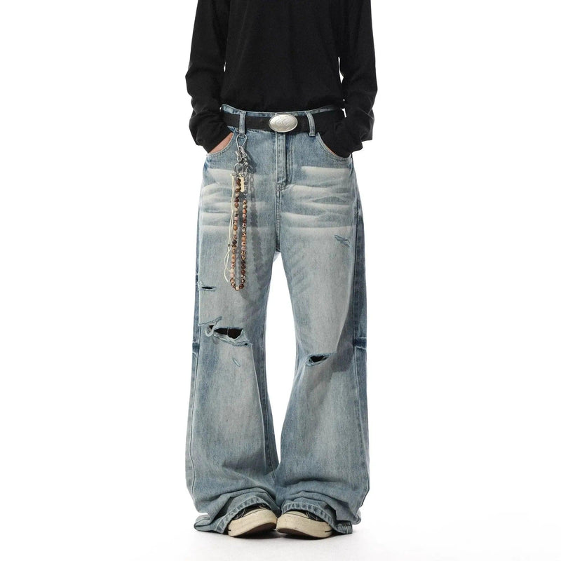 Whisker Faded Ripped Jeans