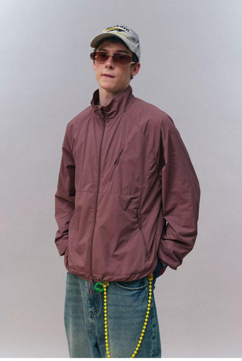 Stand Collar Padded Windbreaker Jacket