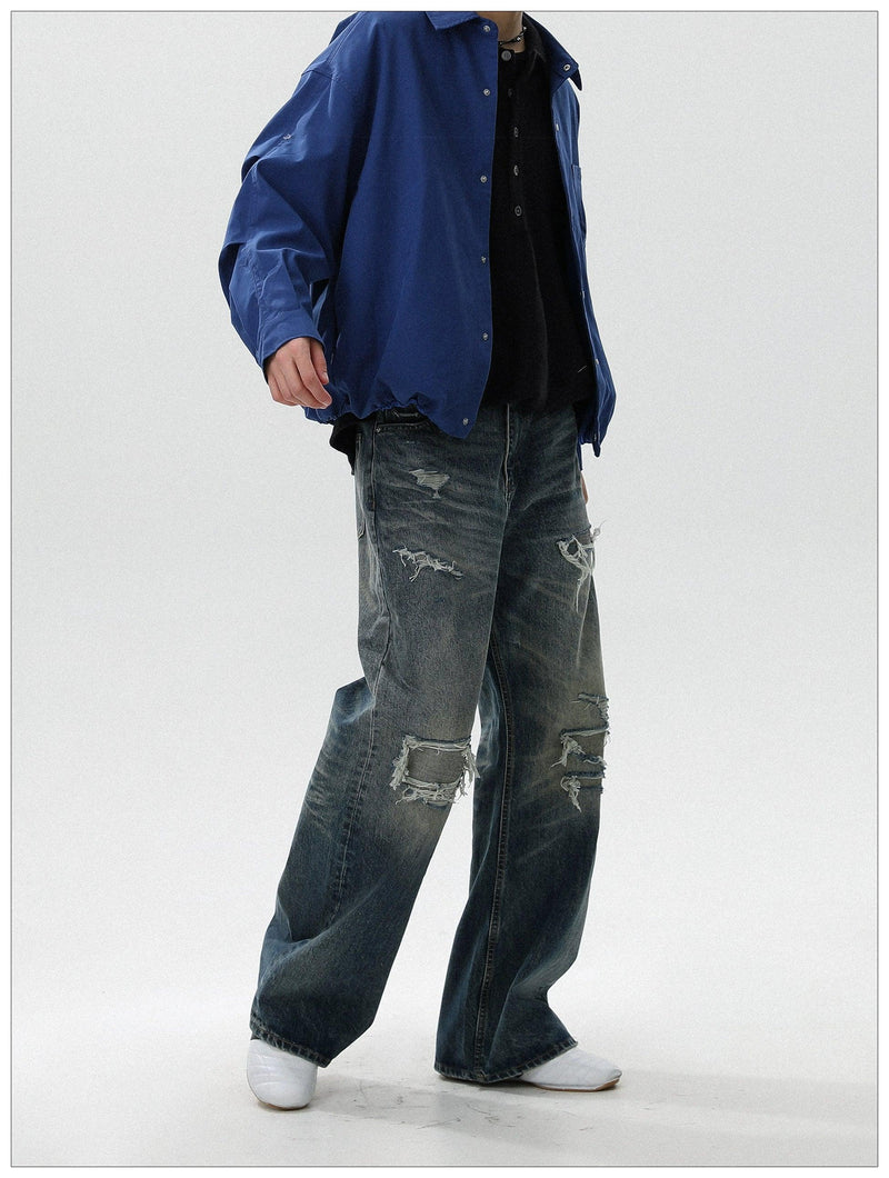Faded Fray Ripped Jeans