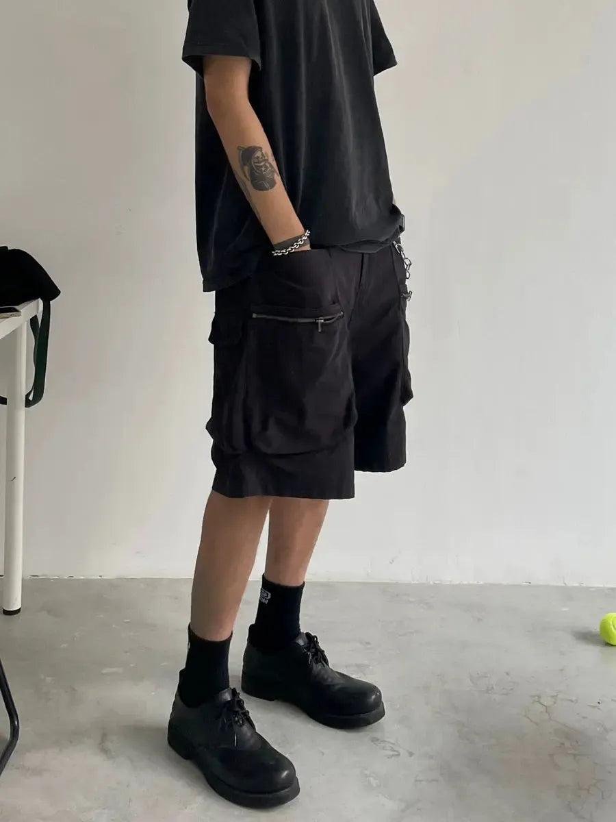 Vintage Washed Zip Pocket Cargo Shorts