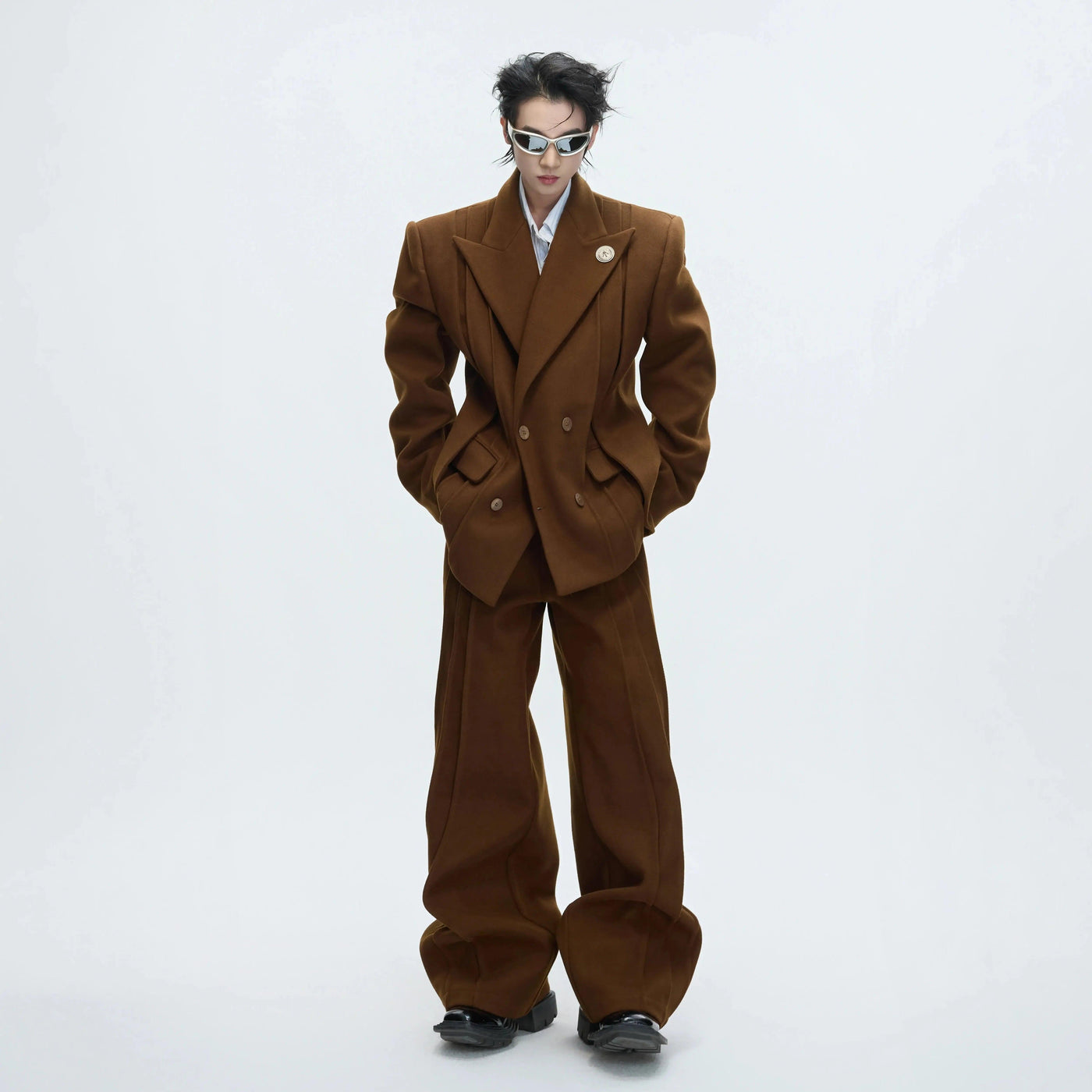 Peak Lapel Blazer & Pleated Pants Set