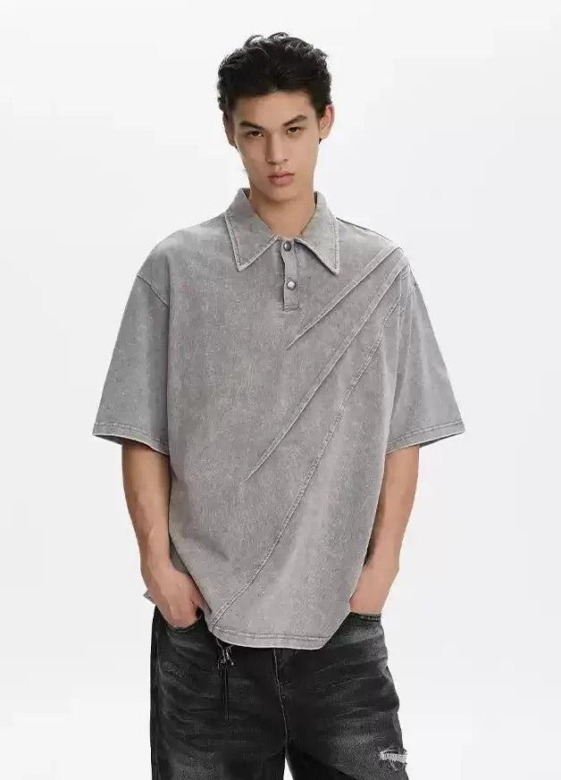 Grunge Washed Stitched Polo