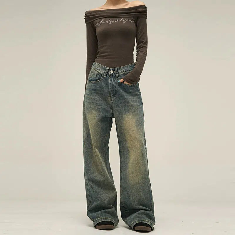 Vintage Faded Slant Pocket Jeans