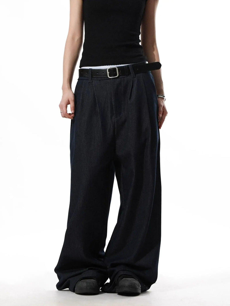 Drapey Pleated Wide Leg Trousers