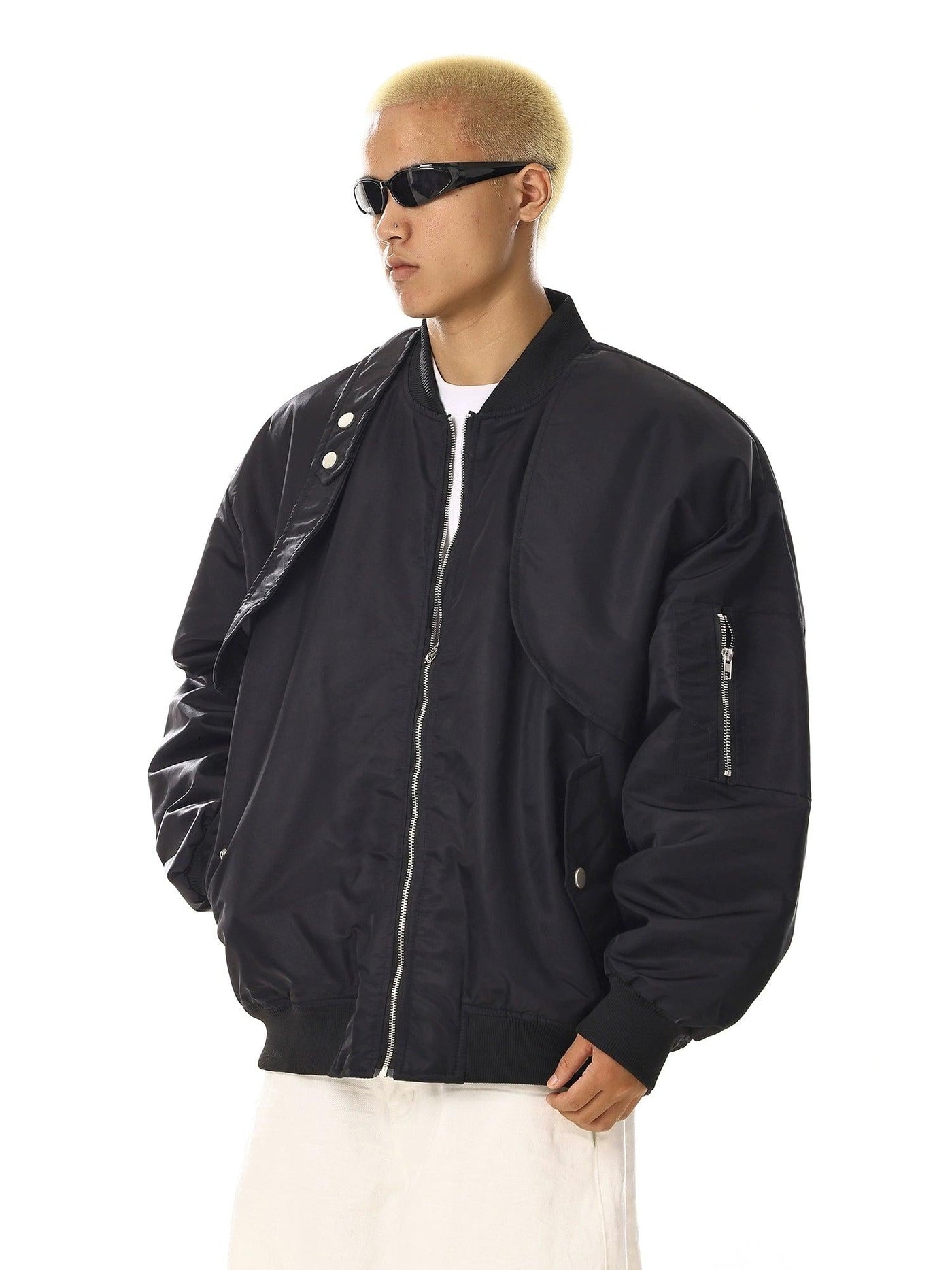 Asymmetric Structured Bomber Jacket