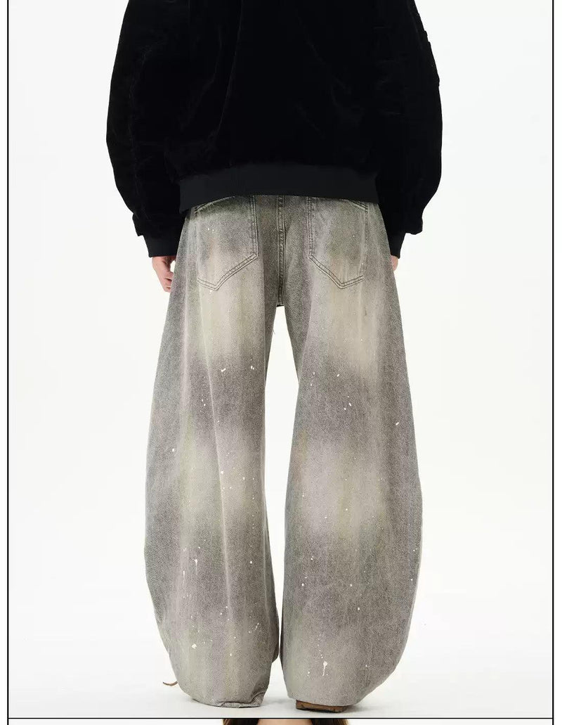 Ink-Splashed Wide Cut Jeans