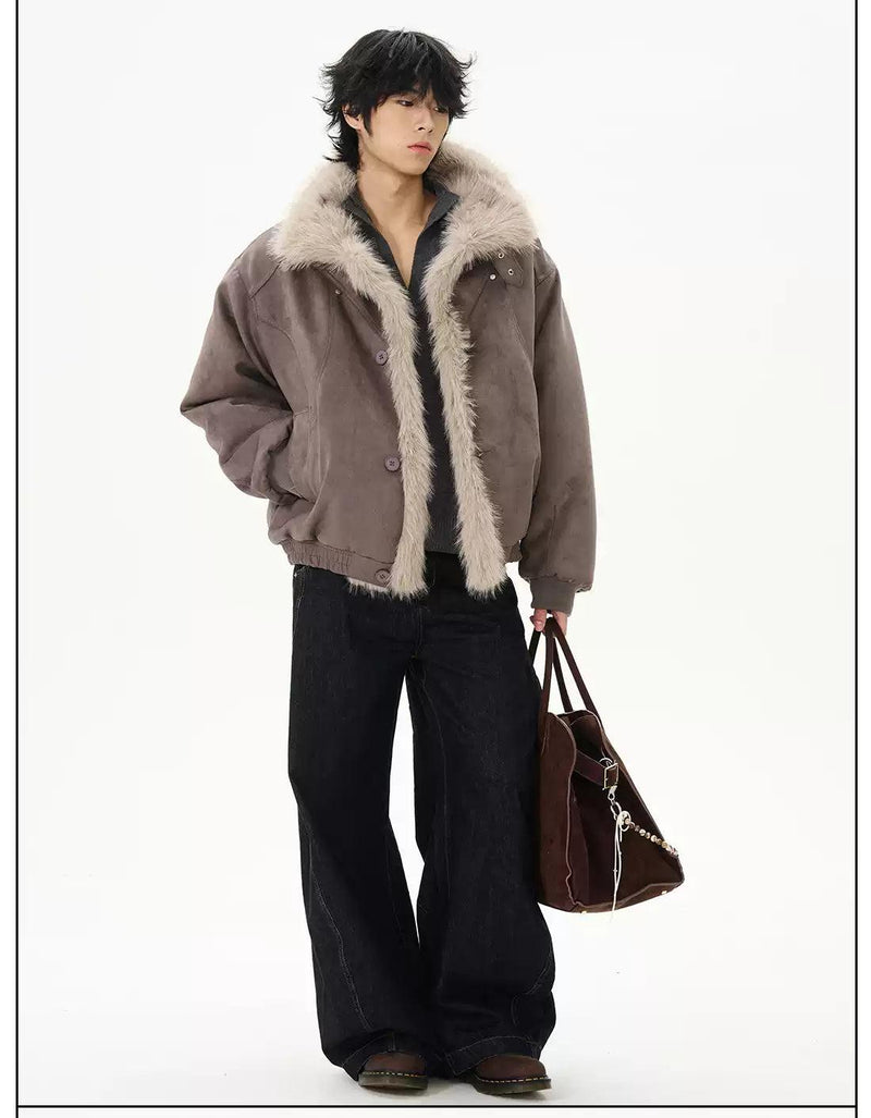 Fur Trimmed Micro Suede Jacket