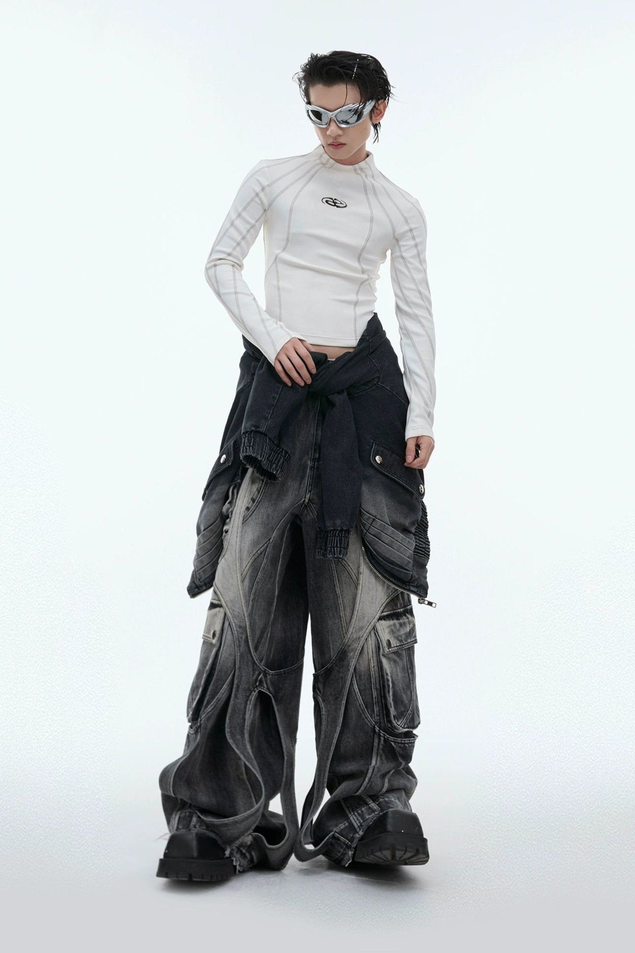 Web Line Slim Fit Cropped Mockneck