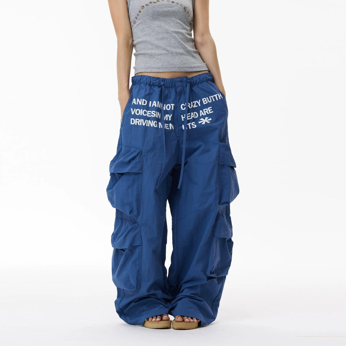 Graphic Multi-Pocket Cargo Pants
