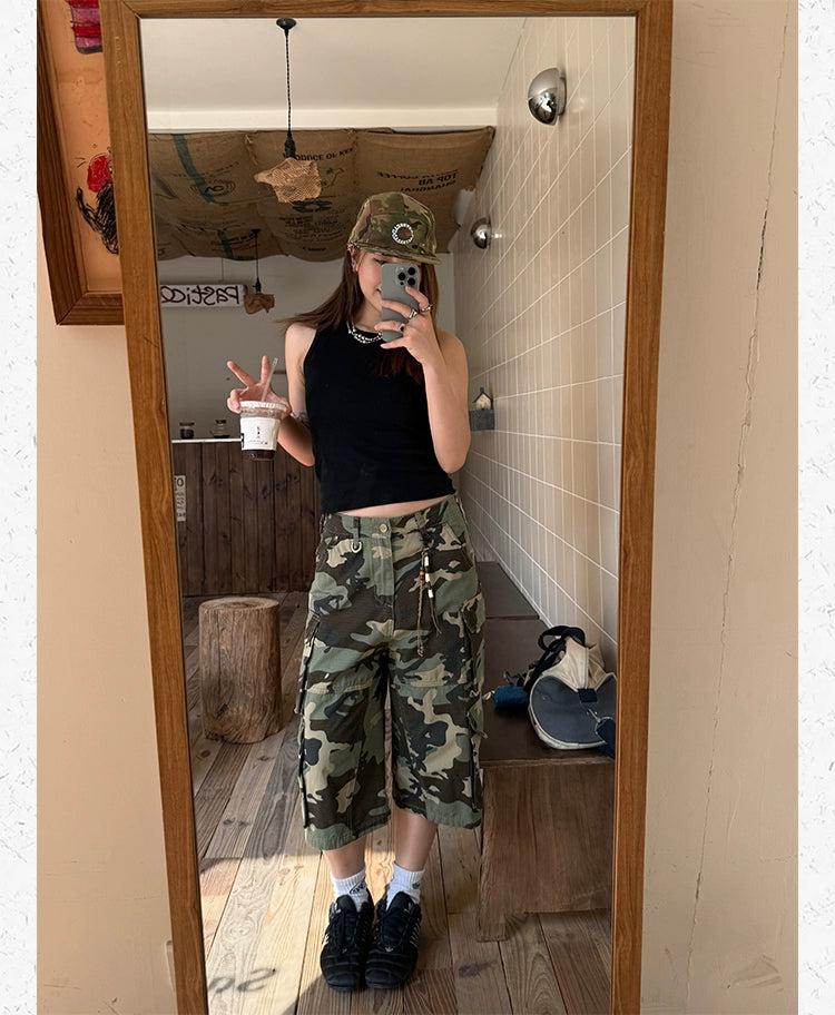 Camouflage Pattern Cargo Shorts