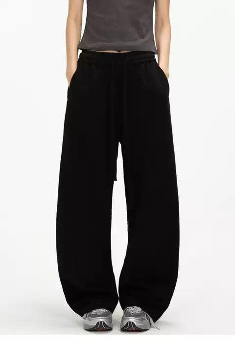 Basic Drawstring Wide Leg Sweatpants