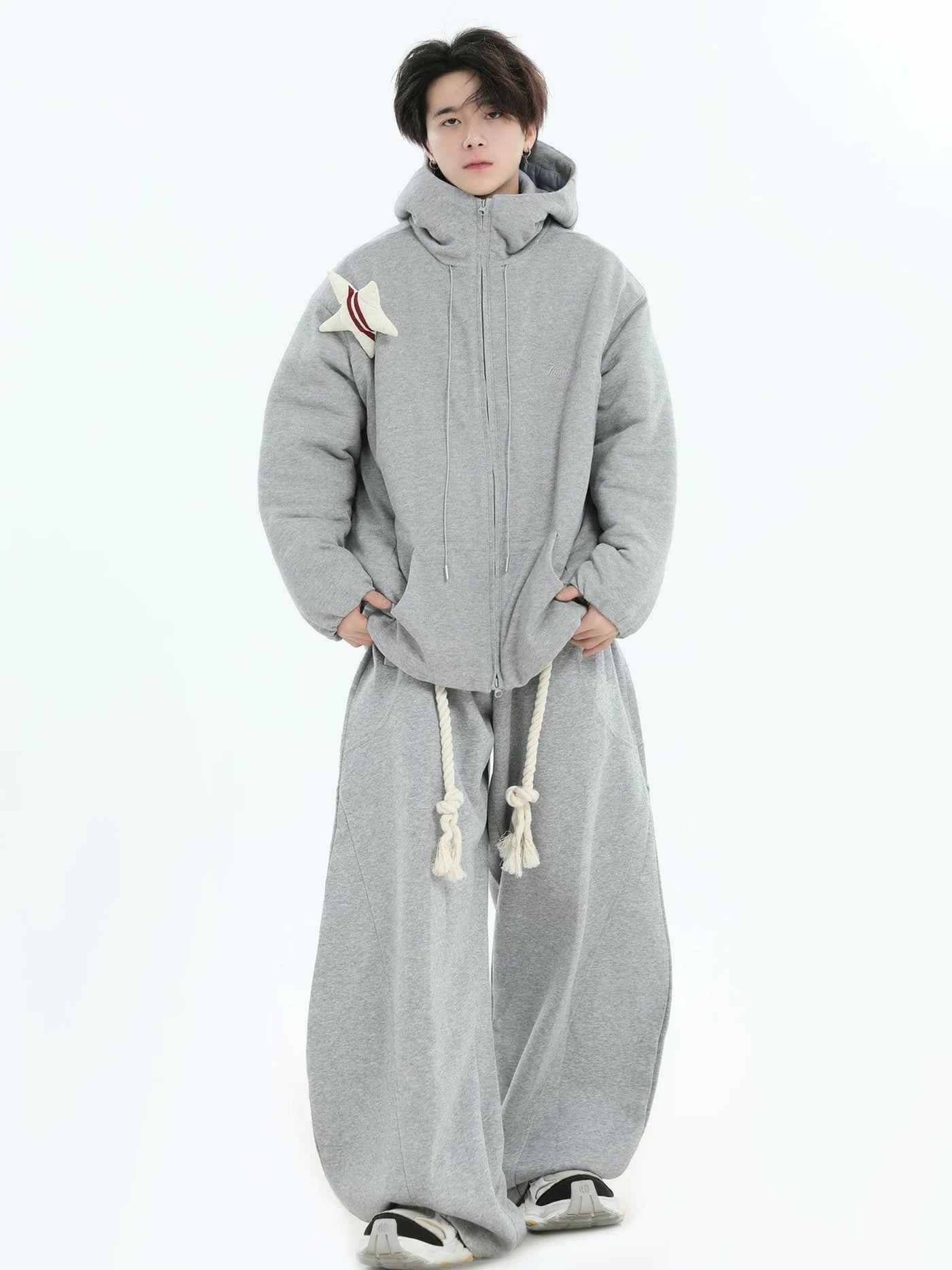 Chunky Rope Structured Barrel Sweatpants