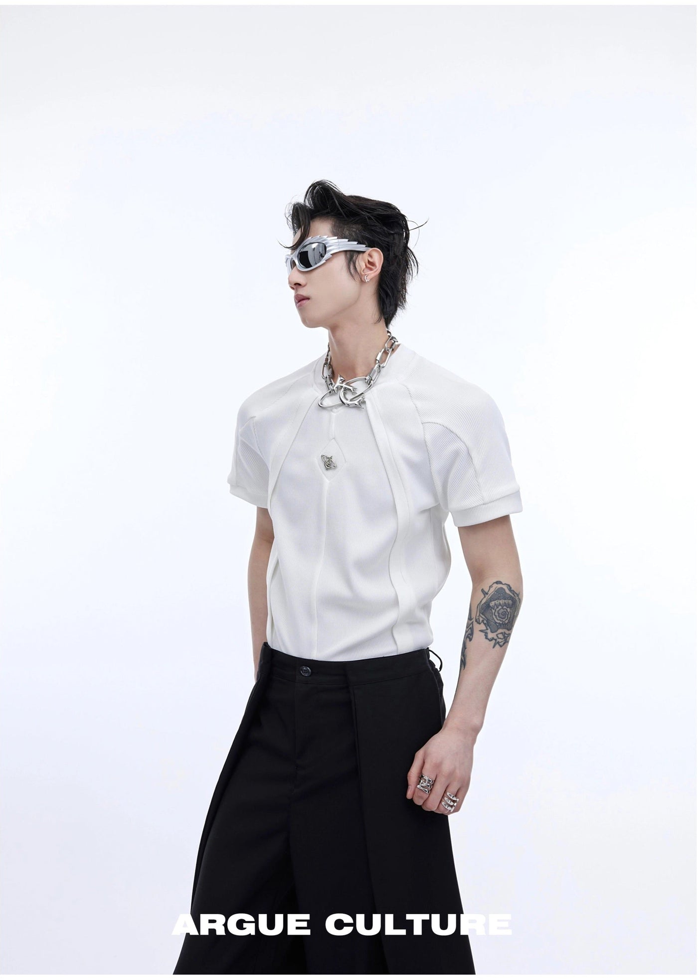 Ribbed and Structured T-Shirt