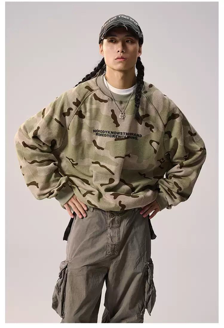 Casual Reversible Camo Crewneck