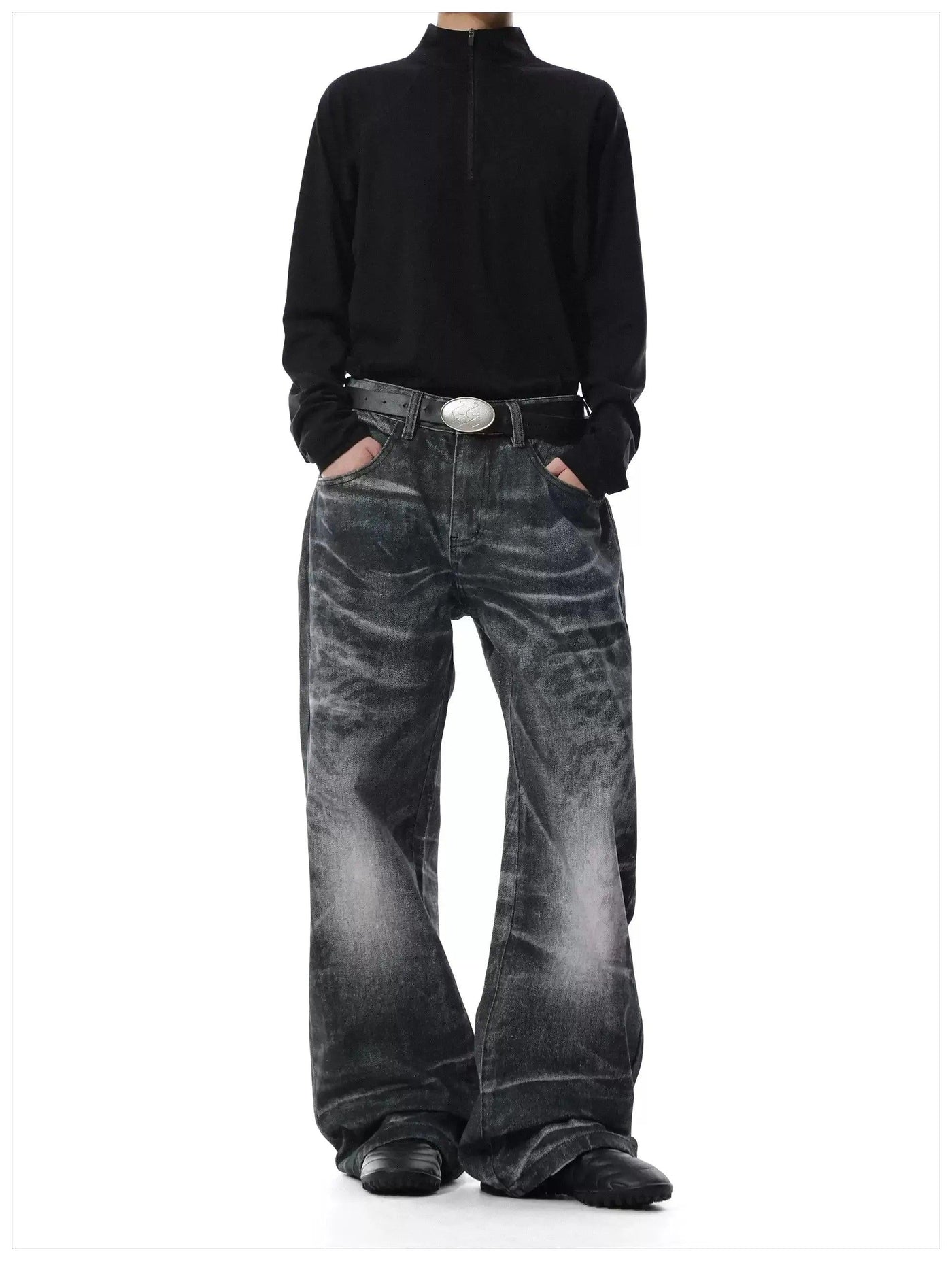 Washed Whisker Faded Jeans