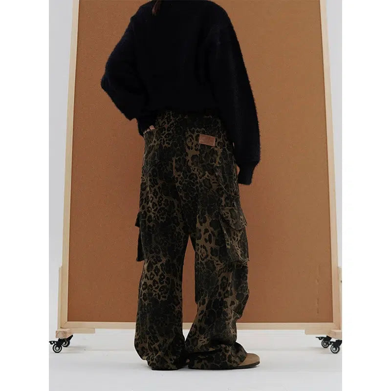 Leopard Casual Cargo Pants