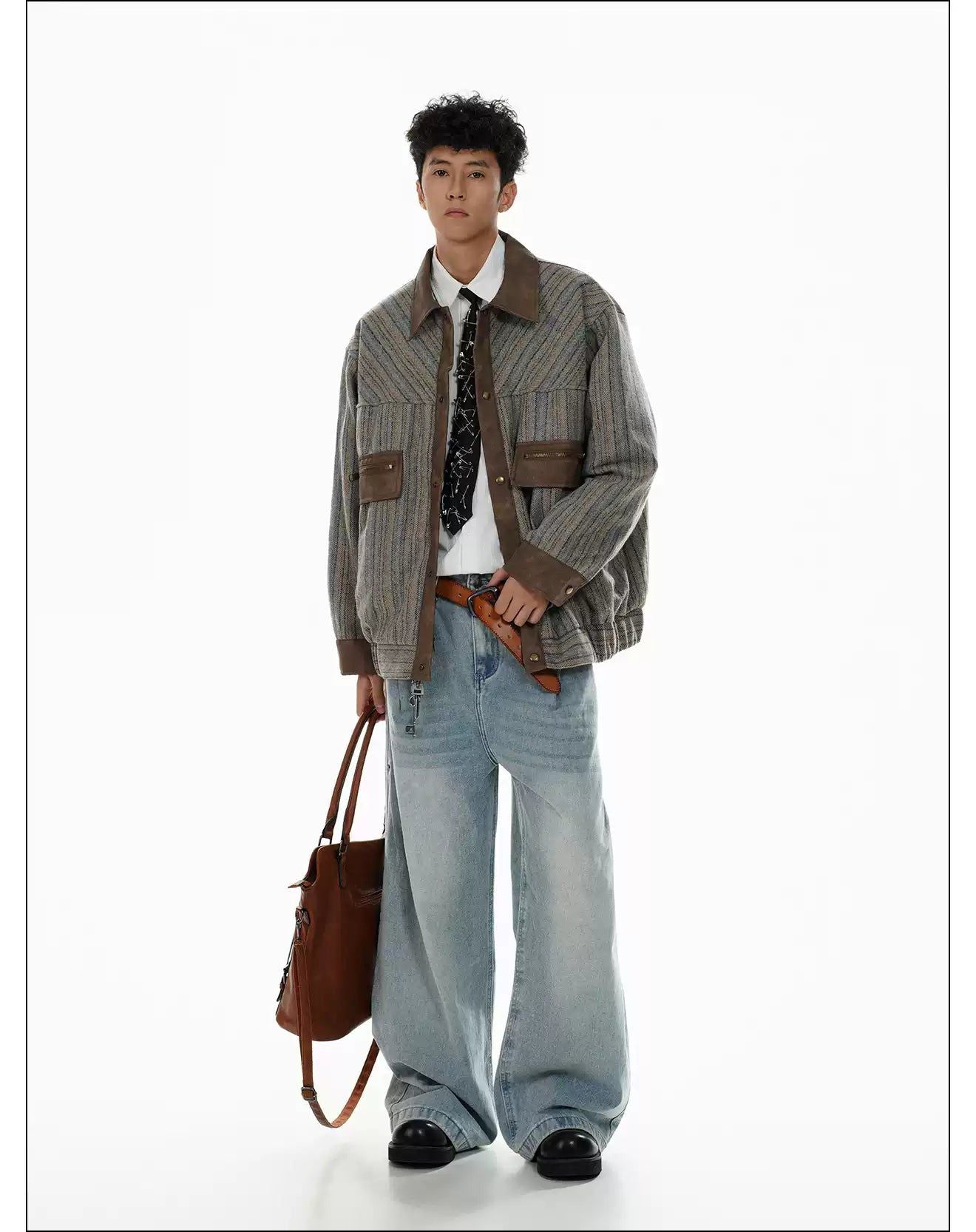 Contrast Spliced Stripe Jacket