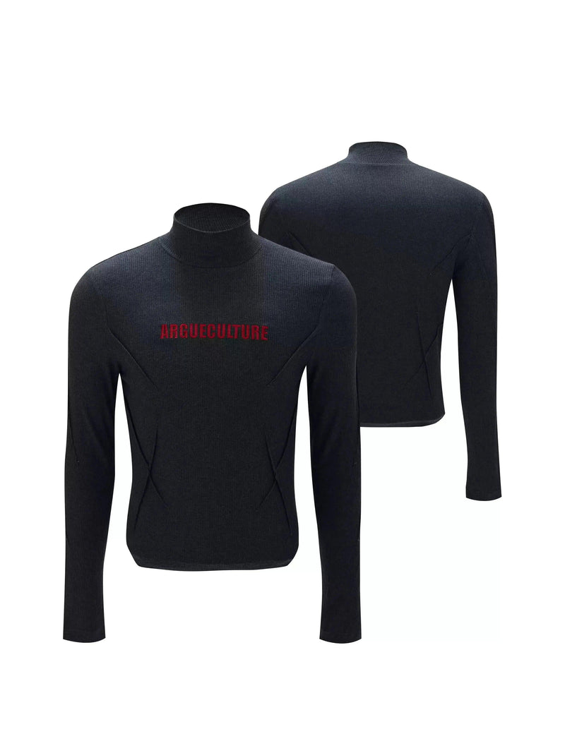 Structured Slim Fit Mockneck