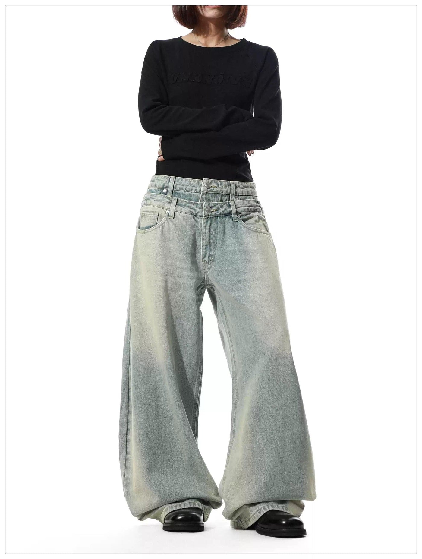 Double Waist Oversized Jeans