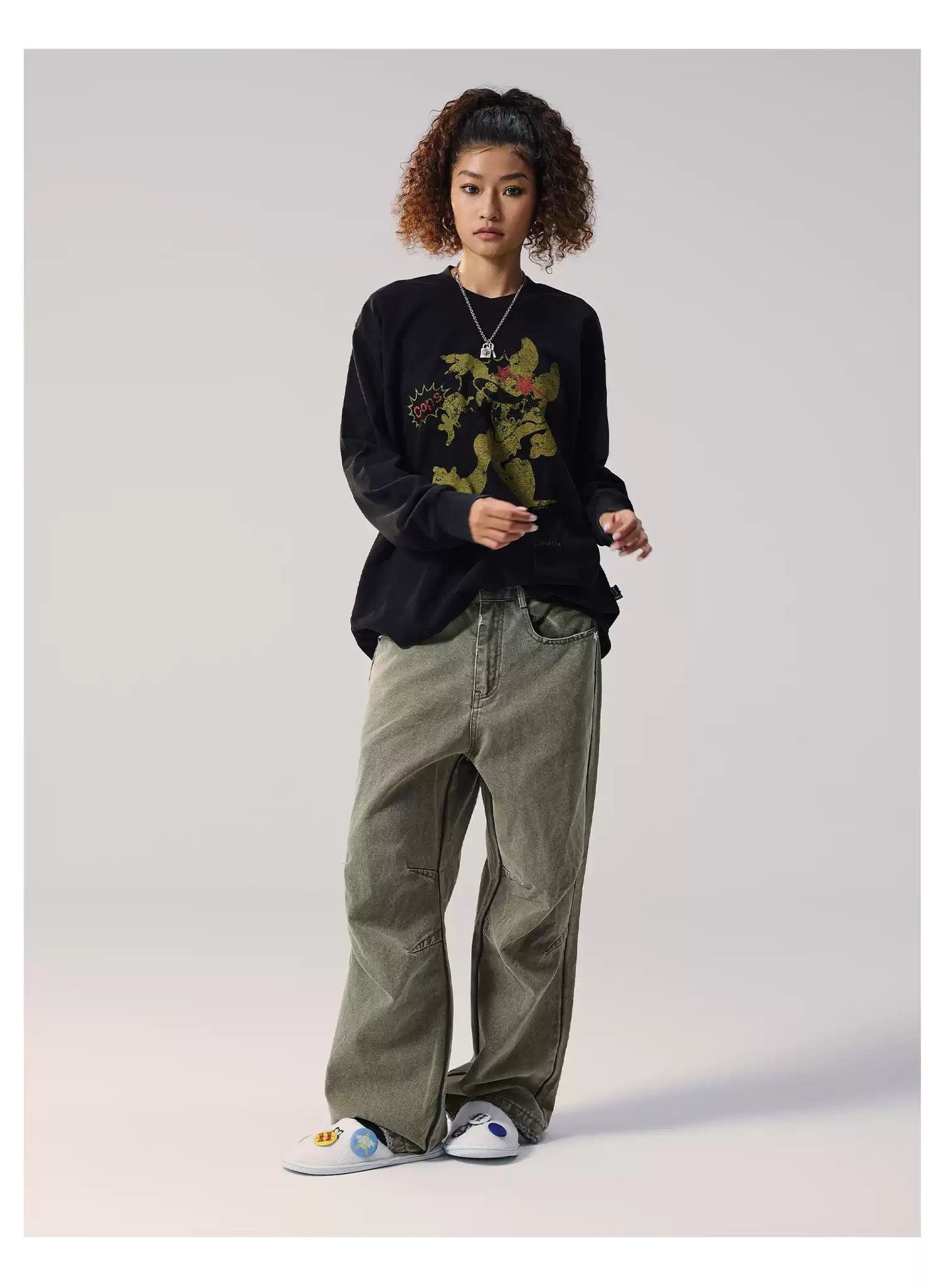 Loose Fit Washed Workwear Jeans