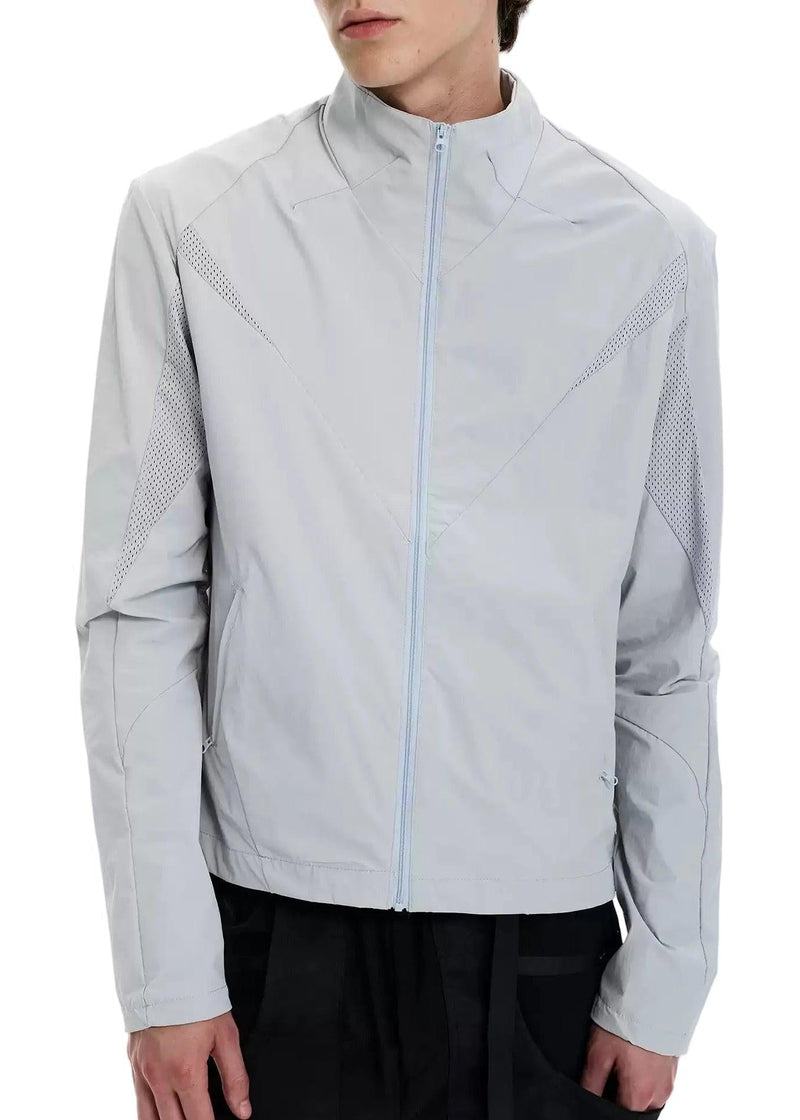 Mesh Spliced Sporty Zip-Up Jacket