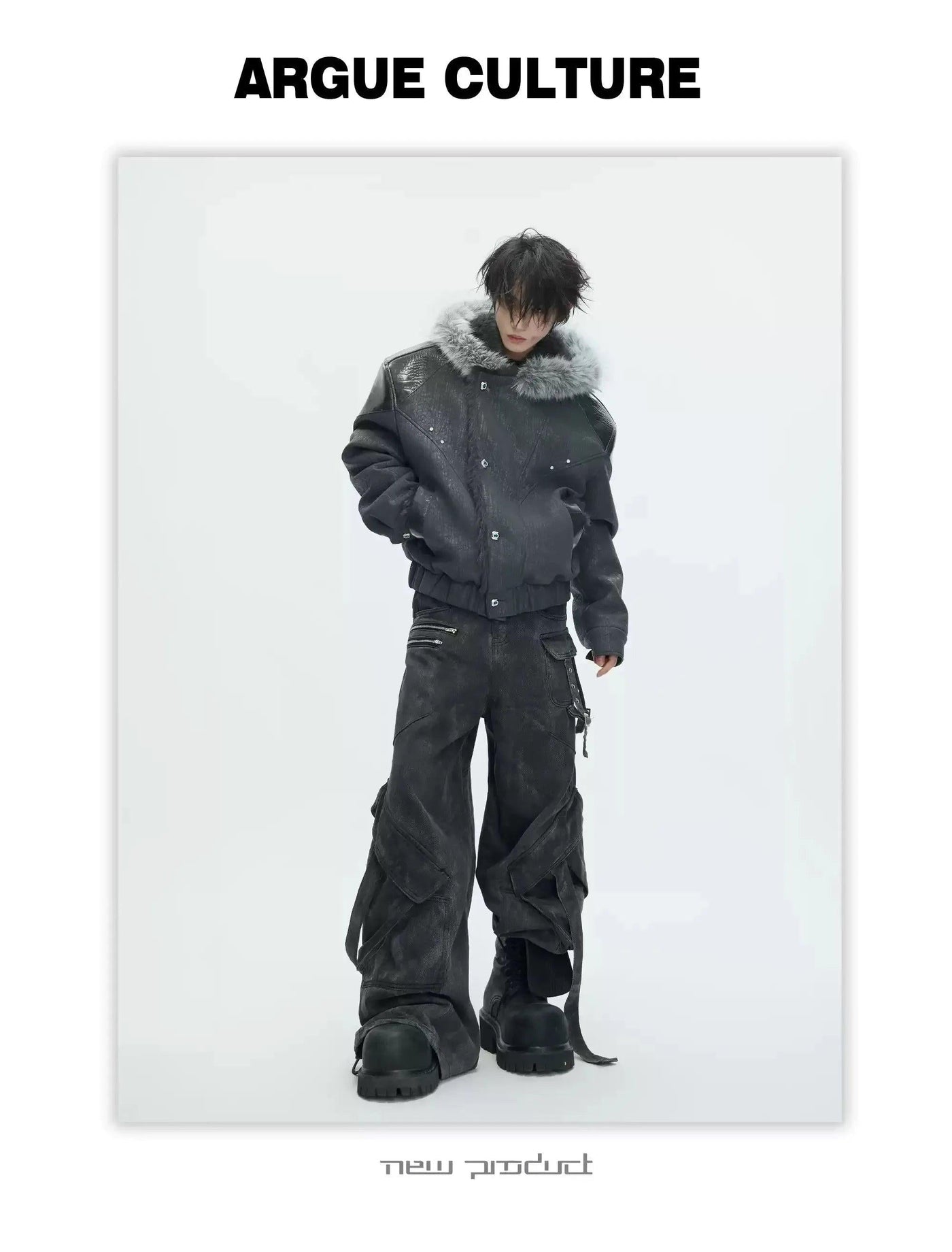 Pocket Straps Cargo Style Jeans