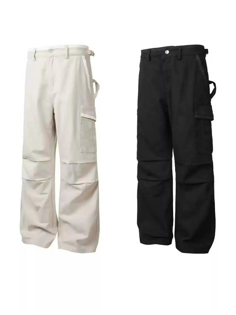Pleated Wide Leg Cargo Pants