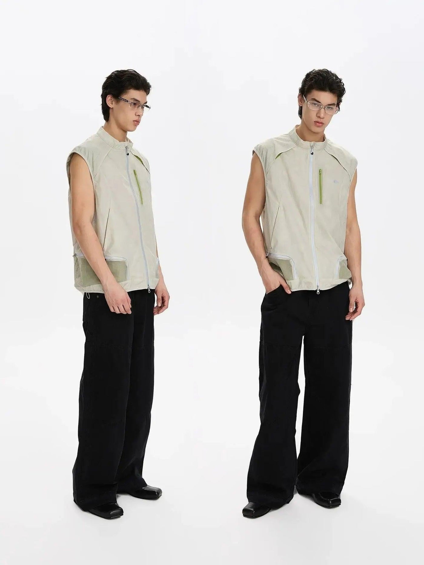 Acid Wash Straight Cargo Pants