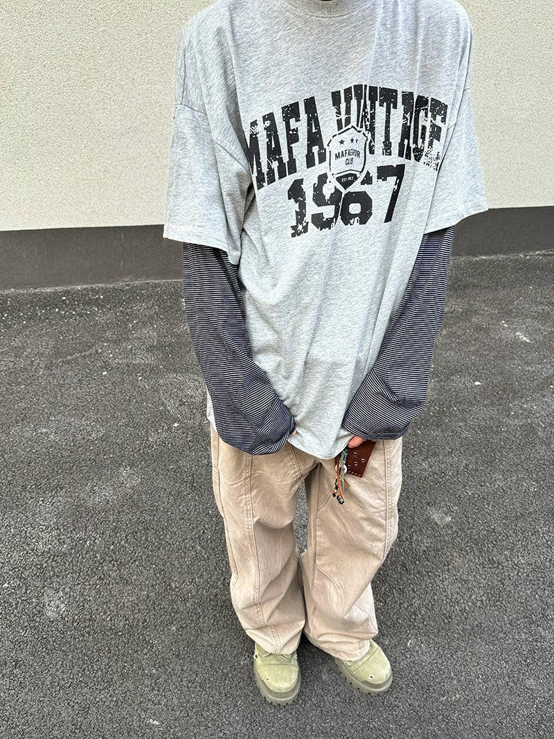 Spliced Printed L/S T-Shirt