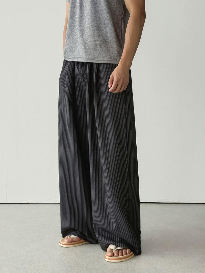 Vertical Stripe Wide Leg Pants